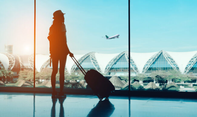 Student intern at airport